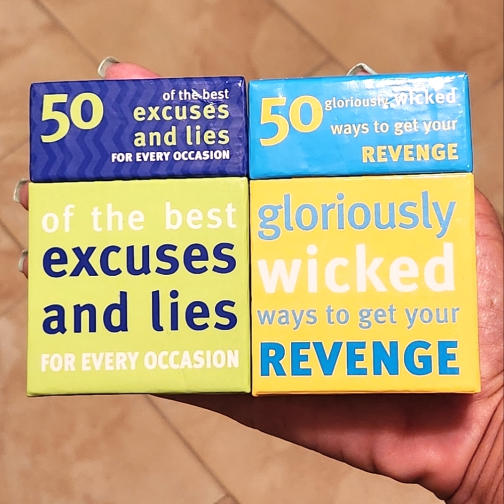 Lagoon Books Set of 50 Excuses & Lies and Ways to Get Revenge Cards